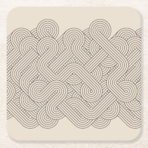 Abstract border square paper coaster