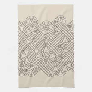 Abstract border tea towel