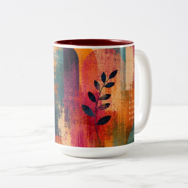 Abstract Botanical Accent Mug (Front Right)