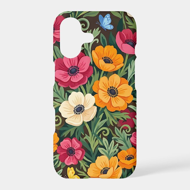 Abstract Botanical Anemones iPhone Cases (Back)