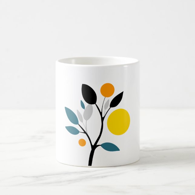 Abstract botanical art coffee mug (Center)