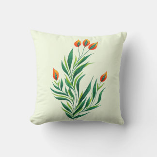 Abstract Botanical Art Spring Plant Cushion