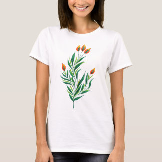 Abstract Botanical Art Spring Plant T-Shirt
