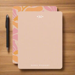 Abstract Botanical Flowers Floral Monogram Card