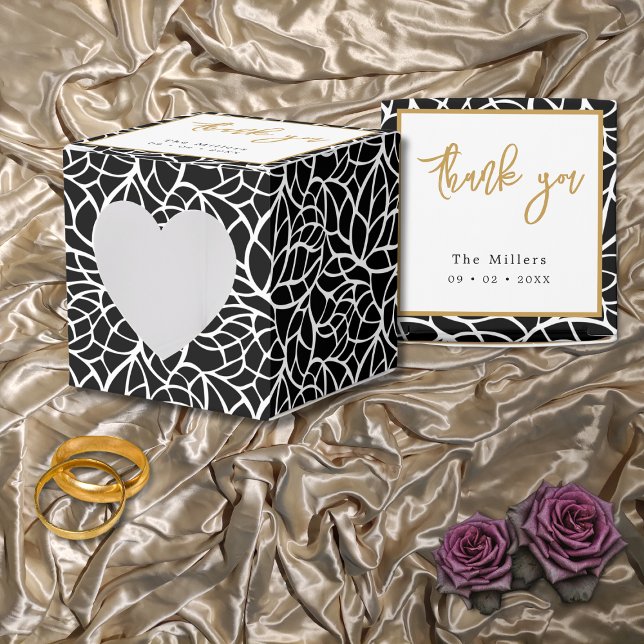 Abstract Botanical Leaf Pattern Favour Box (Abstract Botanical Leaf Pattern Favor Boxes)