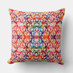 Abstract botanical leaves cushion