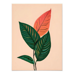 Abstract Botanical Leaves - Minimalist Wall Art