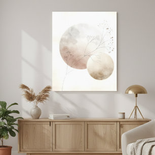 Abstract Botanical Moon Canvas Print