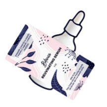 Abstract Botanical Serum Dropper Bottle Labels