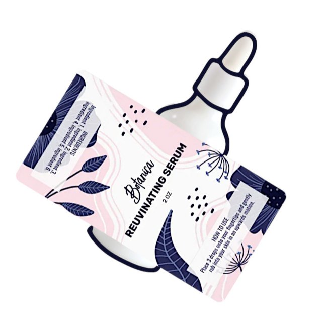 Abstract Botanical Serum Dropper Bottle Labels (Creator Uploaded)