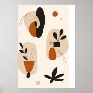 Abstract Botanical Wall Art Set Modern Minimalis