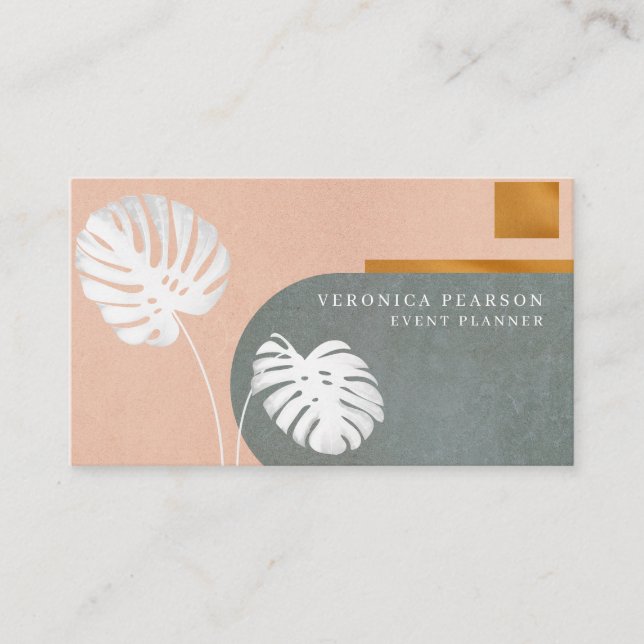 Abstract Botanicals | Tropical Leaf Modern Business Card (Front)