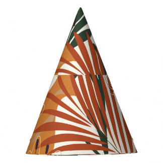 Abstract Botanicals: White Canvas Wonders Party Hat