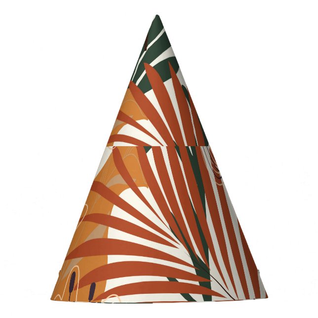 Abstract Botanicals: White Canvas Wonders Party Hat (Front)