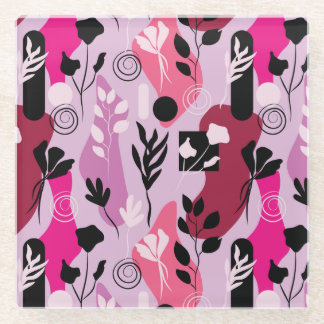 Abstract Botanics Glass Coaster