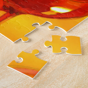 Abstract Bottle of Wine & Glasses Jigsaw Puzzle