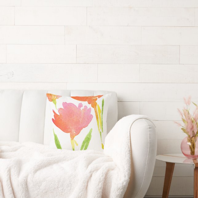 Abstract Bouquet of Mixed Flowers 2 Cushion (Couch)