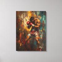 Abstract Boxer in Action - Powerful Sports Art