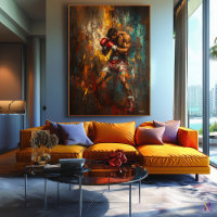 Abstract Boxer in Action - Powerful Sports Art