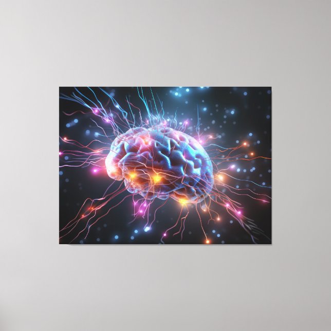 Abstract brain with neurons  canvas print (Front)