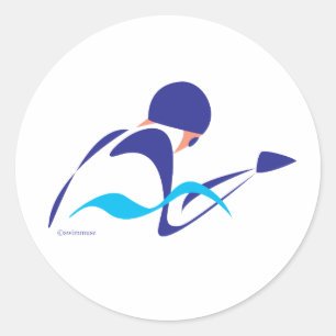 Abstract Breast 2 swimmer Classic Round Sticker