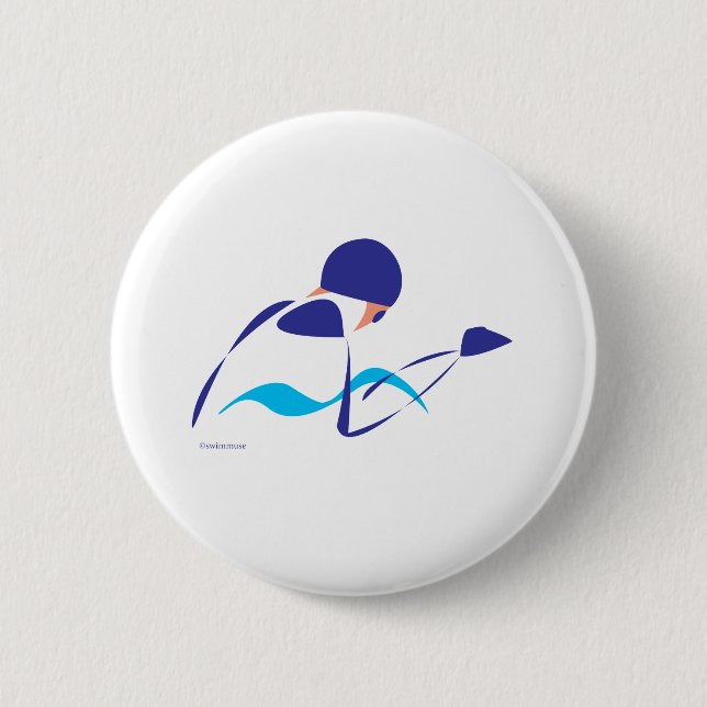 Abstract Breaststroke 1 6 Cm Round Badge (Front)
