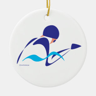 Abstract Breaststroke Swimmer 2 Ornament