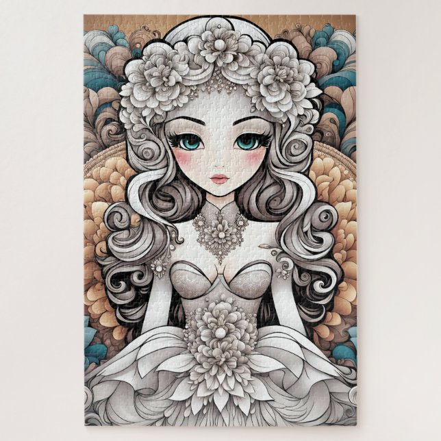 Abstract bride jigsaw puzzle (Vertical)