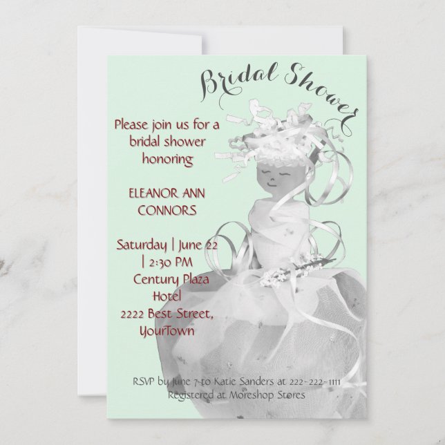 Abstract Bride Model dress Bridal Shower Invitation (Front)