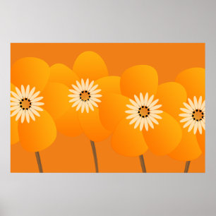 Abstract Bright Anemones Poster