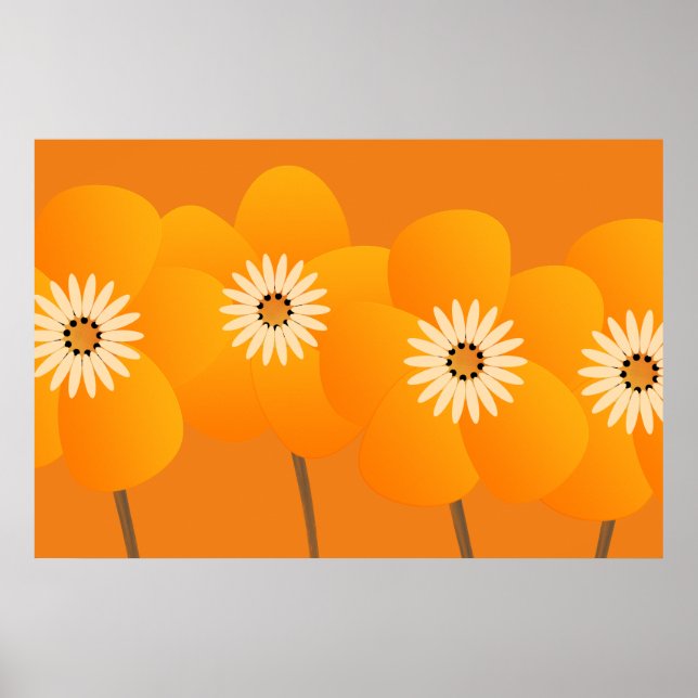 Abstract  Bright Anemones Poster (Front)