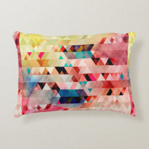 Abstract bright colourful watercolor background wi decorative cushion
