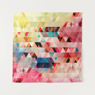 Abstract bright colourful watercolor background wi tapestry