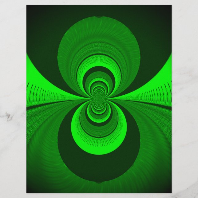 Abstract Bright Green Groovy kaleidoscope Pattern  (Front)