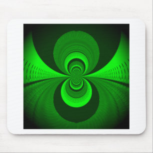 Abstract Bright Green Groovy Kaleidoscope Pattern Mouse Mat