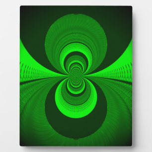 Abstract Bright Green Groovy kaleidoscope Pattern Plaque