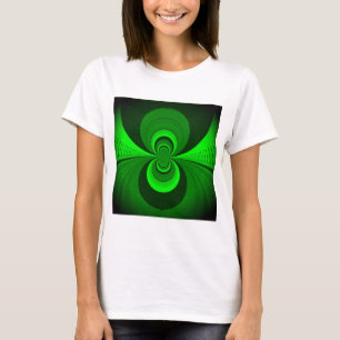 Abstract Bright Green Groovy Kaleidoscope Pattern T-Shirt