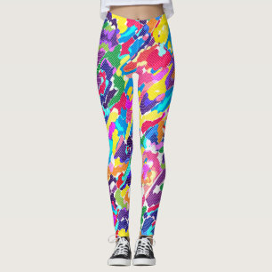 Abstract bright multicolored leggings