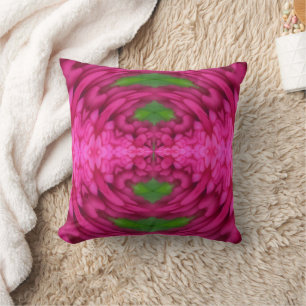 Abstract Bright Pink And Green Design  Cushion