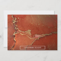 Abstract Bright Red & Gold Alcohol Ink Liquid Art