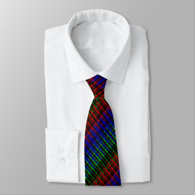 Abstract, bright, summer, elegant, plaid, multicol tie (Tied)