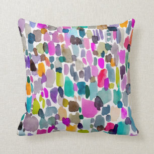 Abstract Bright Watercolor Colour Party Pattern Cushion