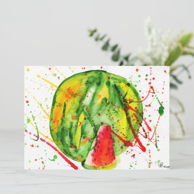 Abstract bright watercolor watermelon (Standing Front)