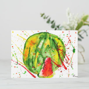 Abstract bright watercolor watermelon