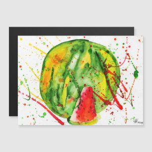 Abstract bright watercolor watermelon