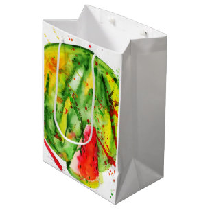 Abstract bright watercolor watermelon medium gift bag