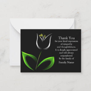 Abstract Bright White Tulip Thank You Card