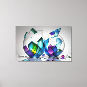 Abstract broken glass art canvas print