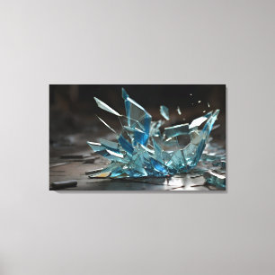 Abstract broken glass art canvas print