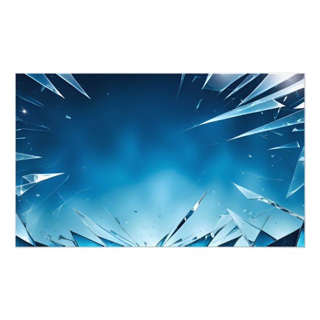 Abstract broken glass art photo print (Front)